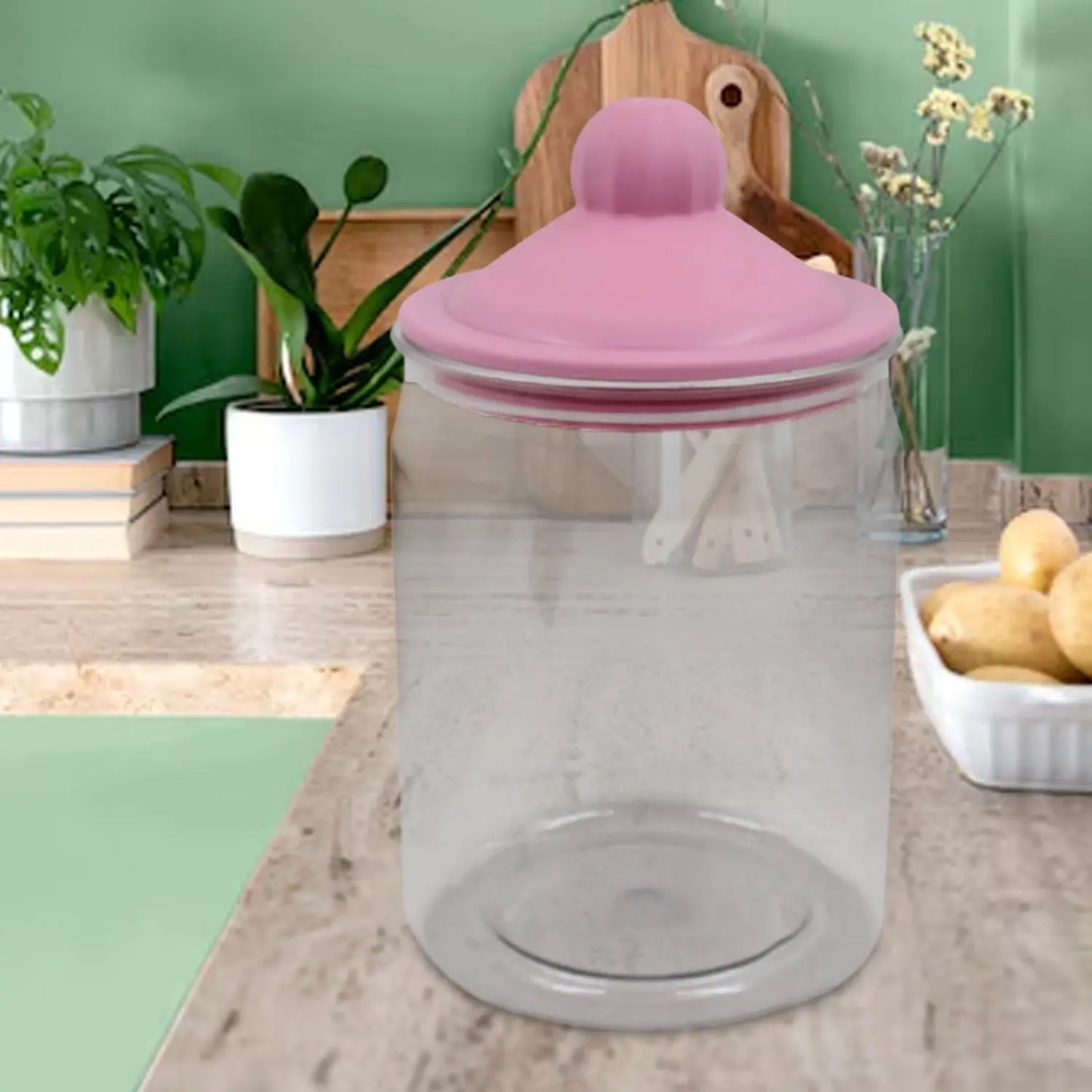 Transparent Kitchen Plastic Container Jar Set – 2 Pcs (1100ml) | Airtight & Durable - Chestore
