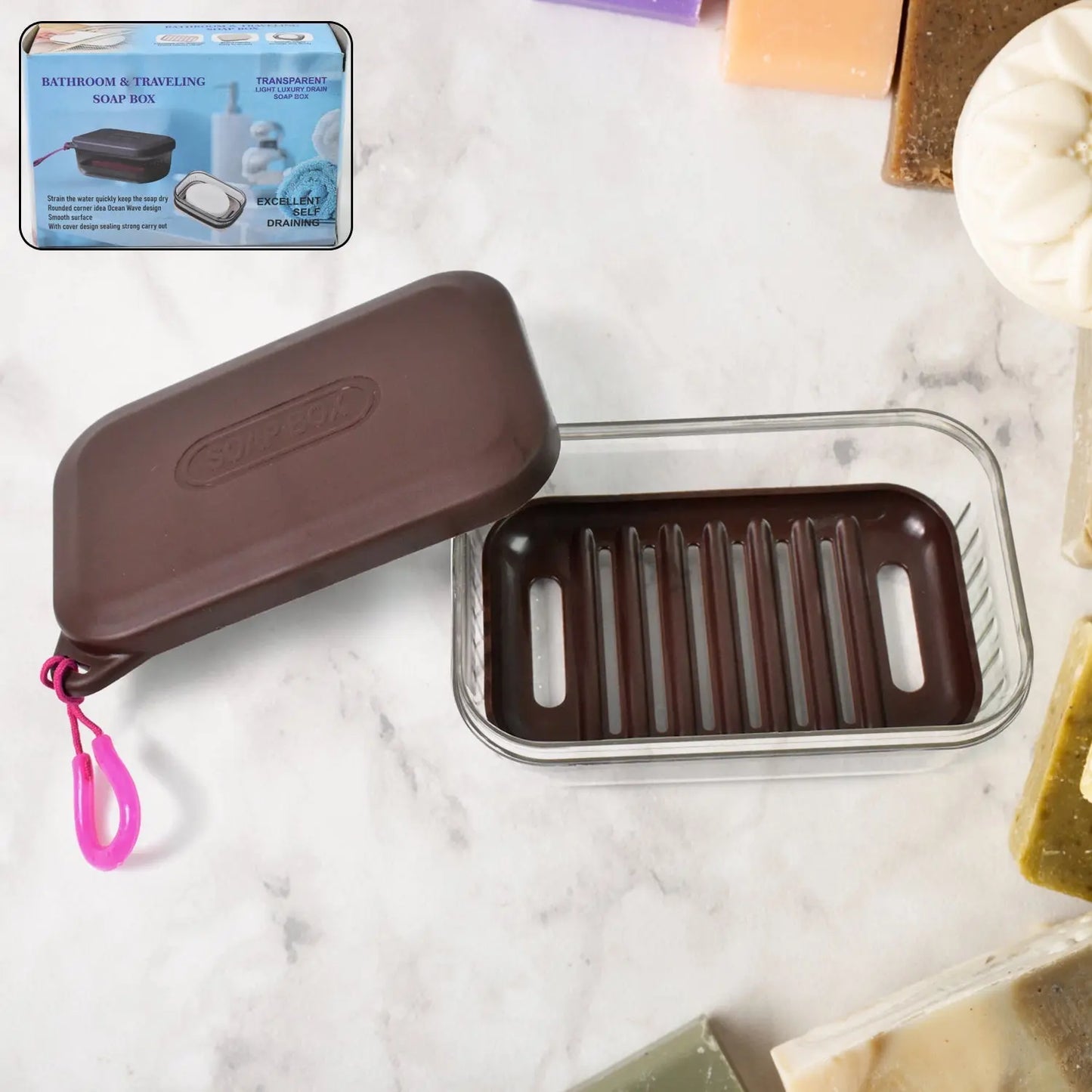 🧼 Bathroom Travel Plastic Soap Box with Lid – 1 Pc - Chestore