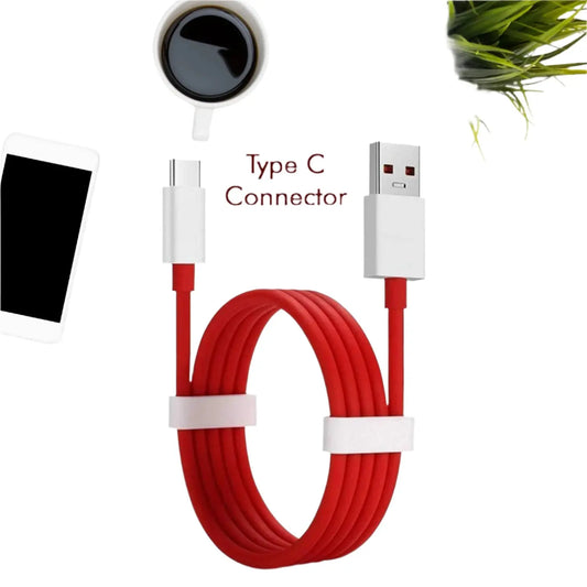 Unique Type - C Dash Charging USB Data Cable – Fast Charging & Data Transfer for C - Type Mobiles, 1 Meter (Red) ⚡📱 - Chestore