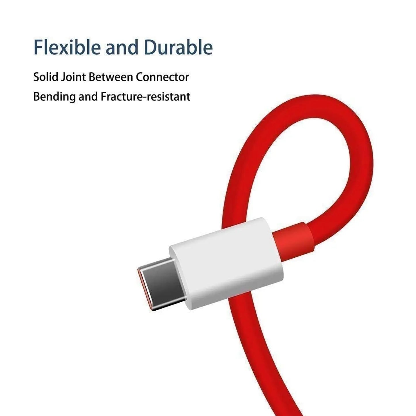 Unique Type - C Dash Charging USB Data Cable – Fast Charging & Data Transfer for C - Type Mobiles, 1 Meter (Red) ⚡📱 - Chestore