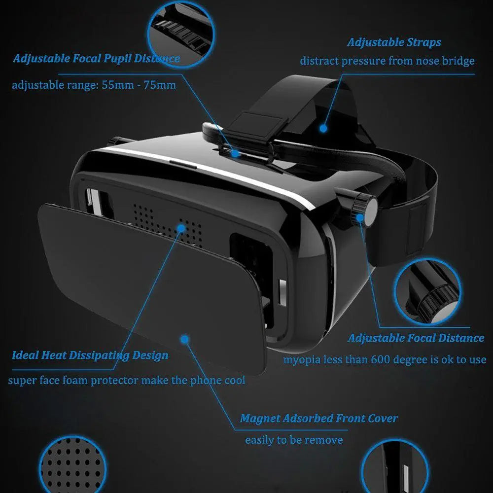 VR Pro Virtual Reality 3D Glasses Headset – Immersive Gaming & Entertainment Experience - Chestore