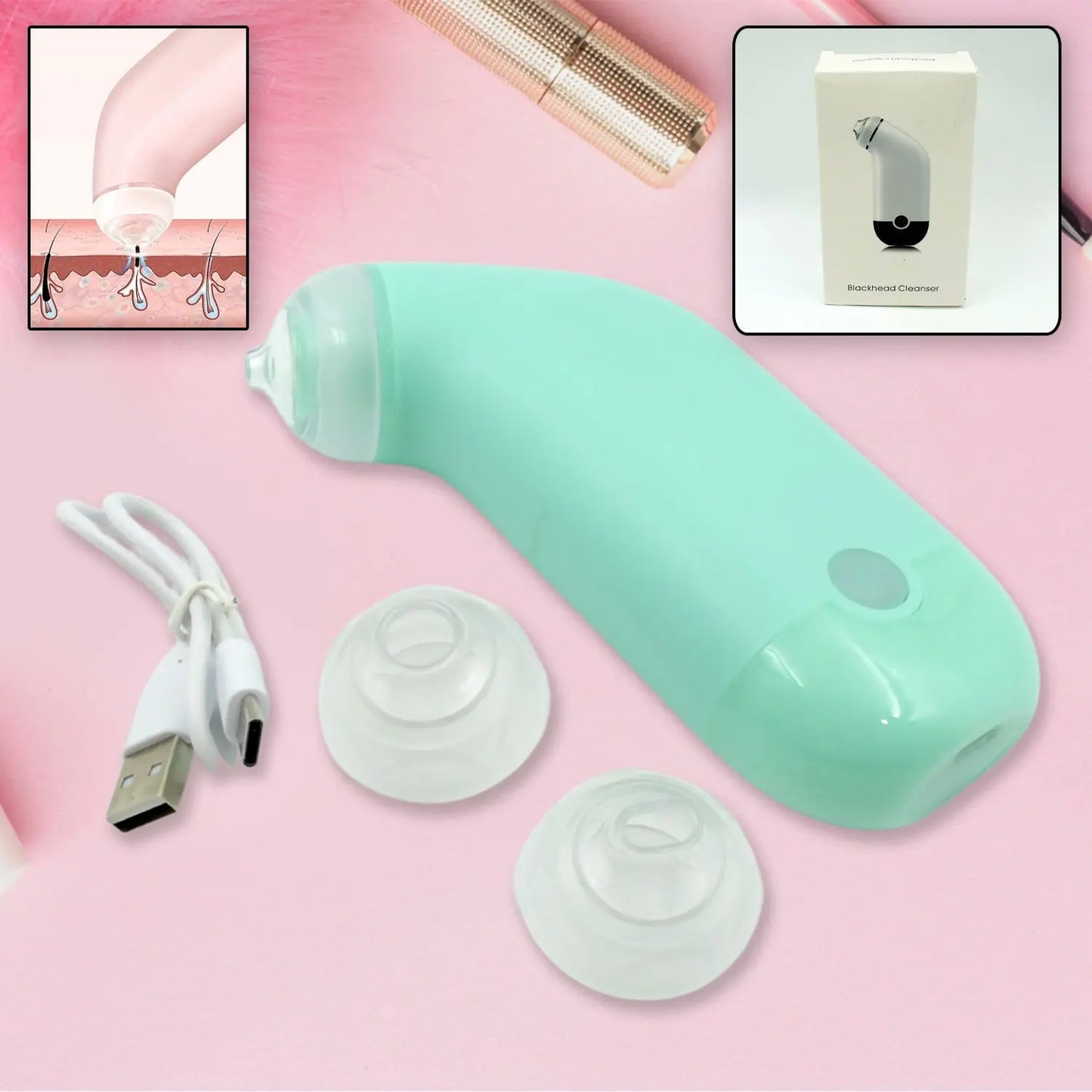 Vacuum Blackhead Remover – Deep Pore Cleanser & Facial Lifting Massager | Mini Handheld Spot Reduction Tool for Skincare - Chestore