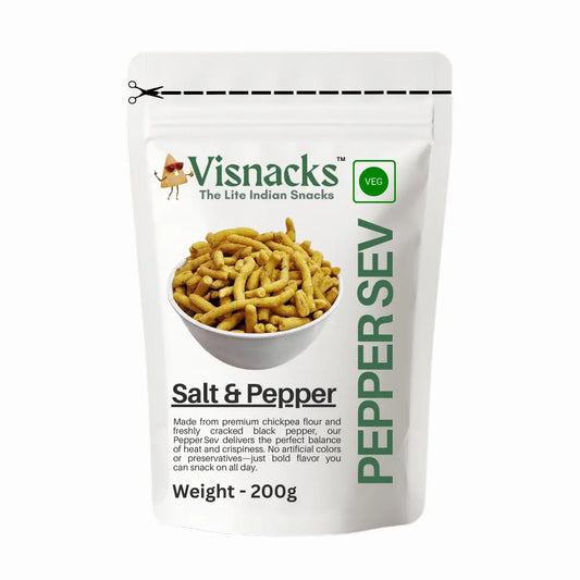 Visnacks Pepper Sev – Spicy Crunch Snack (200 g) - Chestore