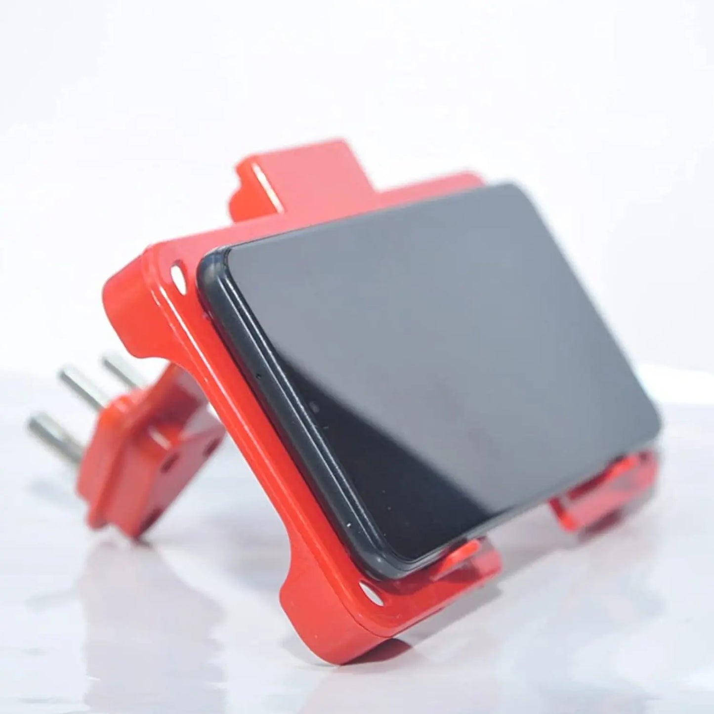 Multi - Purpose Wall Charging Stand – Mobile Holder for Socket Mount (Red) 🔌📱🔴 - Chestore