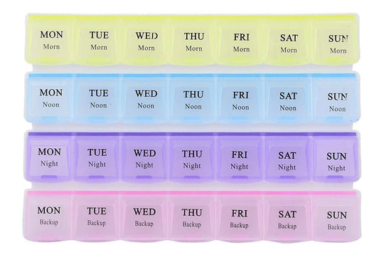 Weekly Pill Organizer Box – 7 - Day 4 - Times - a - Day Medicine Storage with 28 Compartments | Travel - Friendly Pill Case - Chestore