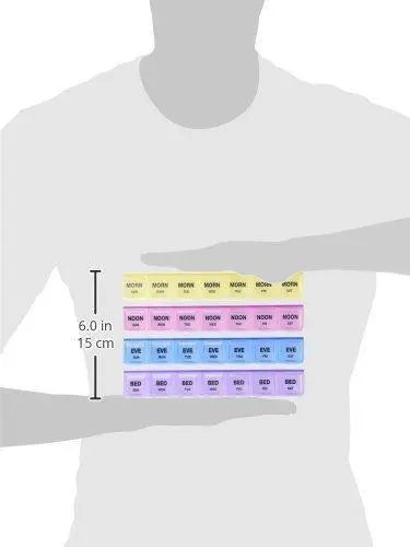 Weekly Pill Organizer Box – 7 - Day 4 - Times - a - Day Medicine Storage with 28 Compartments | Travel - Friendly Pill Case - Chestore