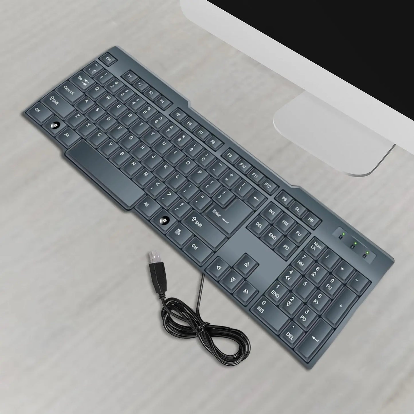 Wired USB Keyboard – 104 Keys | Ergonomic & Durable Keyboard for Home & Office Use | 1 Pc - Chestore