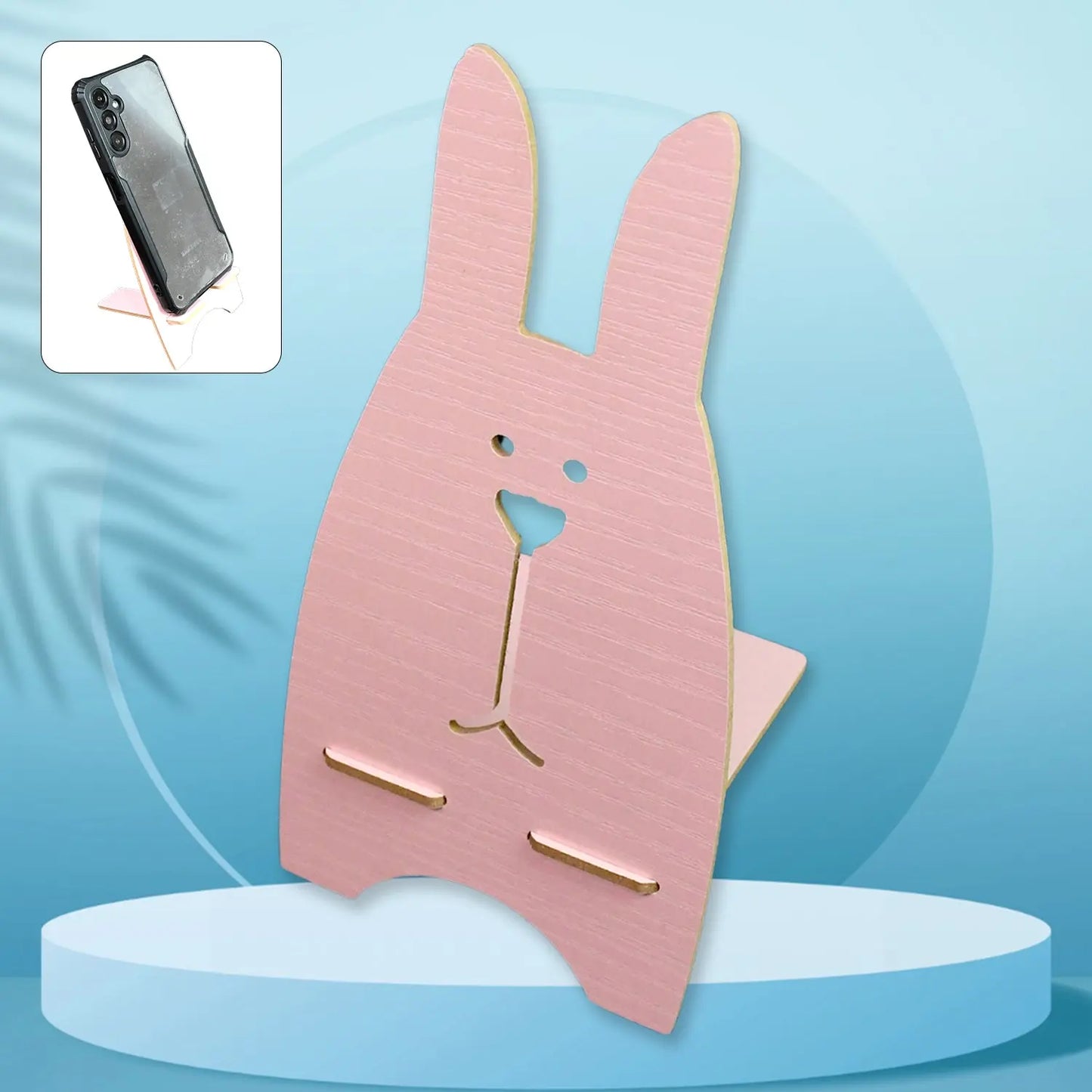 Wooden Rabbit Design Mobile Stand – Cute & Sturdy Phone Holder 🐰📱✨ - Chestore