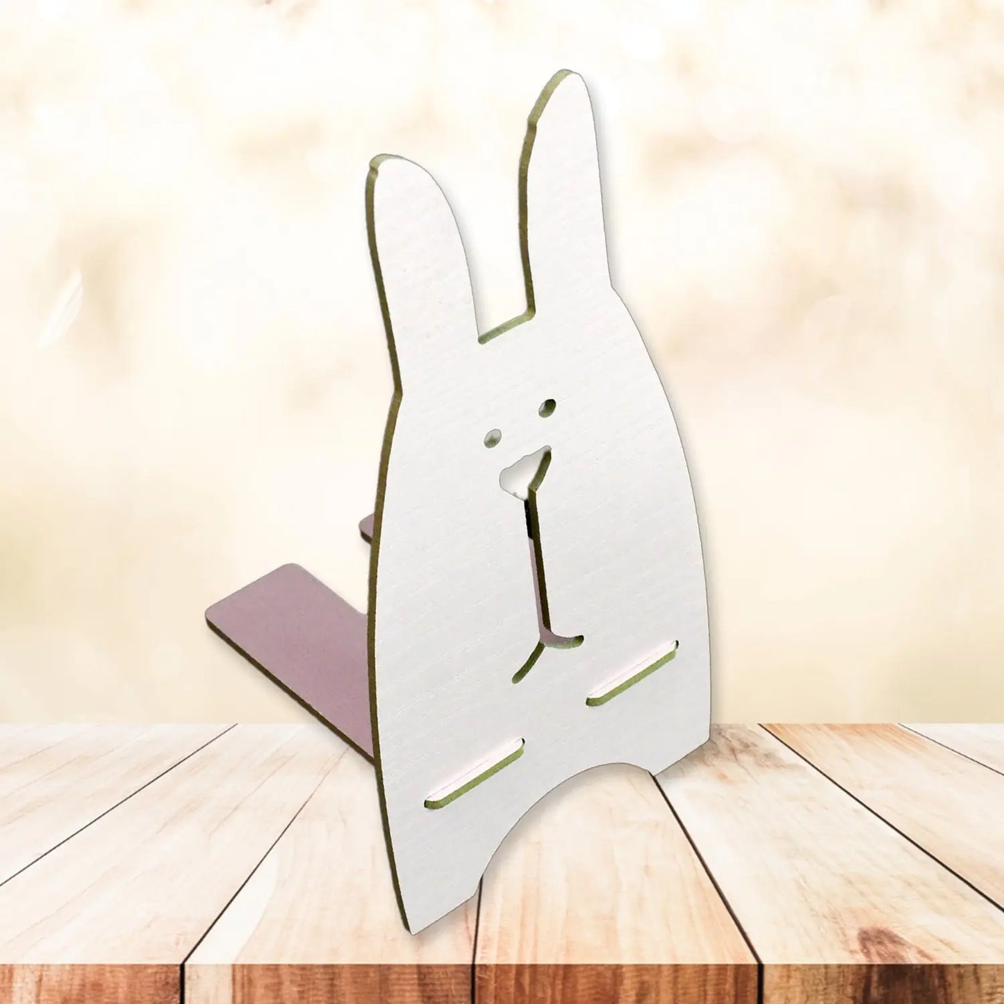 Wooden Rabbit Design Mobile Stand – Cute & Sturdy Phone Holder 🐰📱✨ - Chestore